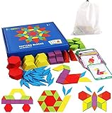 Tangram Kinder Geometrische Formen HolzPuzzles - Montessori Spielzeug...