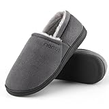 riemot Mokassin Hausschuhe Herren Warme Wildleder Pantoffeln Memory Foam...