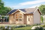 Chillroi Gartenhaus Sandstad Blockbohlenhaus 38 mm Wandstärke Firsthöhe...