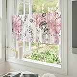 Odot 1 Panel Bistrogardine, Landhaus Scheibengardine, Küchengardinen mit...