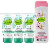 alverde NATURKOSMETIK 4er-Set Hautpflege: 5in1 Fußcreme BIO-SALBEI...