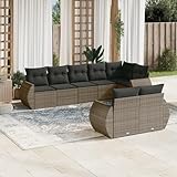 Juroupi 8-TLG. Garten-Sofagarnitur mit Kissen Lounge Sofa Outdoor...