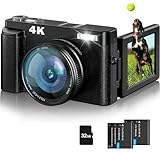 4K Digitalkamera Fotokamera 48MP Kompaktkamera Fotoapparat mit 32G Karte 3'...