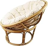 Dekoleidenschaft Papasan-Sessel aus Rattan, braun, inkl. Kissen aus...