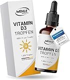 Vitamin D3 5000 IE pro Tropfen hochdosiert – Flüssiges Vitamin D3 50ml...