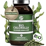 QIDOSHA® Bio Chlorella Presslinge, 600 Stk/Glas, 500mg Chlorella je...