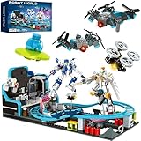 Weltraumabenteuer Bausteinset - 1293 Teile Achterbahn &Roboter STEM...