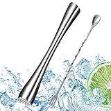 FAEFTY Edelstahl mit Cocktaillöffel, Mojito Stampfer, Eiszerkleinerer...