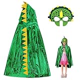 Aomig Dinosaurier Umhang 2Pcs Cosplay Köstum Cape Kinder Dino Mask Drachen...