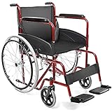 AIESI® Rollstuhl klappbar leicht selbstfahrend für Behinderte und ältere...