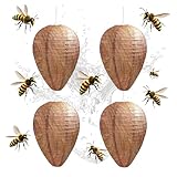 4 Stück Wespennest Attrappe, Hornissennest Attrappe, Künstliches...