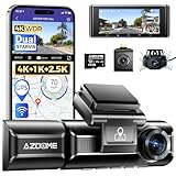 AZDOME 4K Dashcam Auto 4K+ 1080P+ 2.5K vorne hinten innen mit Dual STARVIS,...