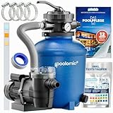 poolomio® Sandfilteranlage Pool bis 35.000l mit Vorfilter |...