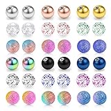 Rajnard Edelstahl & klares Acryl Piercing Kugel Ersatzkugeln Körperschmuck...