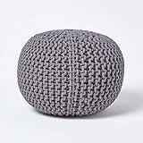 Homescapes Pouf Strickpouf rundes Bodenkissen, Sitzpouf 35 x 40 cm,...