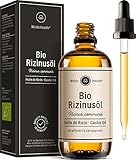 Rizinusöl BIO kaltgepresst als Haaröl 100ml - inkl. Pipette für Haare,...