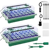 BTONGE 2 Stück Zimmergewächshaus Anzuchtkasten mit Pflanzenlampe, 80...