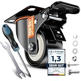 PEARWAY™ Schwerlastrollen 50mm - Tragkraft bis 320kg [4x Bremse] - extra...