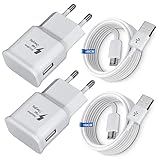 Ladegerät Schnellladung für Samsung Handy, (2-Pack) Adaptives...