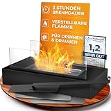 flammtal Bioethanol Tischkamin Square für Garten Terrasse Balkon Tisch...
