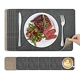 KitchenBoss Tischsets Abwaschbar Platzdeckchen und Untersetzer：6 Set...