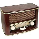 Roadstar HRA-1500N Nostalgie-Radio mit Echtholz-Gehäuse (UKW und MW Tuner,...