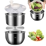 Salatschleuder - Gemüse-Wäschekorb mit Verriegelungsdeckel, BPA-freier...