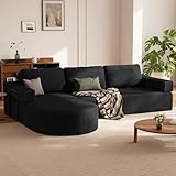 HOMRELEXA Ecksofa mit Schlaffunktion, Cord Schlafsofa L Form, Boneless...