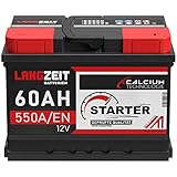 LANGZEIT lead acid, Autobatterie, Kompatibel mit PKW, 60AH 12V 550A/EN...