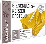 BeeCreative Bienenwachs-Kerzen Bastelset für 20 Kerzen, 100% reines...