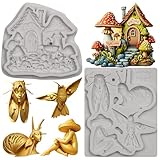 Bexal Silikonform für Pilzhäuser, Feengarten, Fondantformen, Wichtel,...