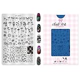 Nagelschablone mit mehreren Mustern, gestreift, florales Design,...