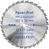 HM-Sägeblatt 32 x Zahn FF 450 x 30 mm FF-S Nagelfest mit Spanabweiser...