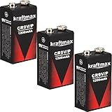 kraftmax 3X 9V Block Lithium Hochleistungs- Longlife Batterien für...