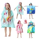MOKANI Badeponcho Kinder mit Kapuze, Mikrofaser Handtuch Poncho mit...