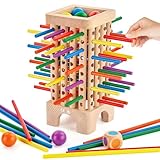 Montessori Spiel Brettspiel aus Holz, Würfelspiel für die Familie, 42...