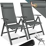 KESSER® Gartenstuhl Hochlehner mit Armlehnen 2er Set | Aluminium...