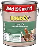 Bondex Teak Öl Teak 3 L für 66 m² | Extrem wasserabweisend | Schützt...