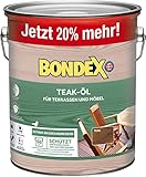 Bondex Teak Öl Teak 3 L für 66 m² | Extrem wasserabweisend | Schützt...