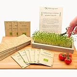 Microgreens Starter-Set Komplettset mit Bio Keimsaat und Hanfmatten für...