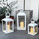 3er Set Gartenlaterne Windlicht Laterne Laternen Metalllaterne Set...
