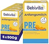 Bebivita PRE Anfangsmilch (5 x 500g), von Geburt an, enthält nur Lactose...