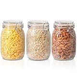 ComSaf 1L Einmachgläser mit Bügelverschluss 3er-Set Gestreift...