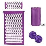 Akupressurmatte Akupunktur matte mit Kissen gegen Nacken und...