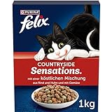 FELIX Countryside Sensations Katzenfutter trocken, mit Rind und Huhn, 1er...