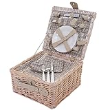 Mendler Picknickkorb-Set-AM für 4 Personen, Picknicktasche + Kühlfach,...