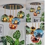 HOFSTEIN Deckenleuchte Ripoll, 5-flammige Deckenlampe aus Metall/Glas in...