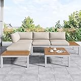 Huayz Gartenmöbelset mit Sofa und Couchtisch, Balkonmöbel mit Eckposition...