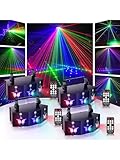 Discolicht Partylicht, 4PC DMX 9 Lens LED RGB Bühne Licht Stroboskop...