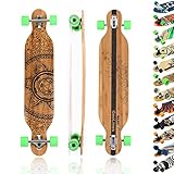 MAXOfit Longboard GeoLines Bambus/Ahorn No. 40 - Board mit flexiblem Deck &...